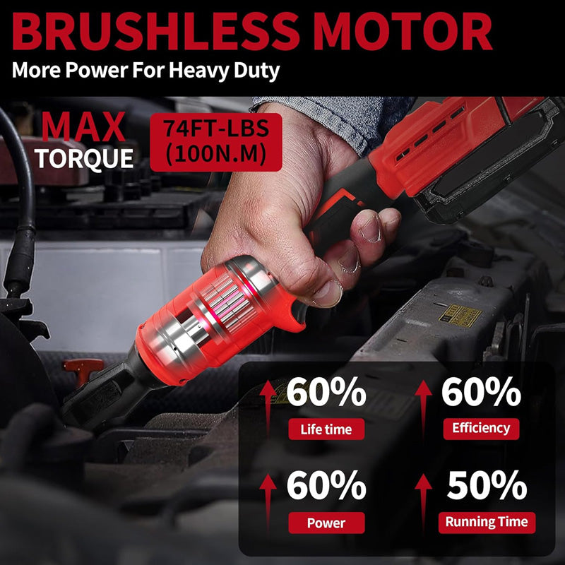 🔥Offerta speciale dell'ultimo giorno - 49% di sconto🔥 3/8" Set di chiavi a cricchetto a batteria senza spazzole🔧Kit a 4 prese, ricaricabile, ad alta coppia