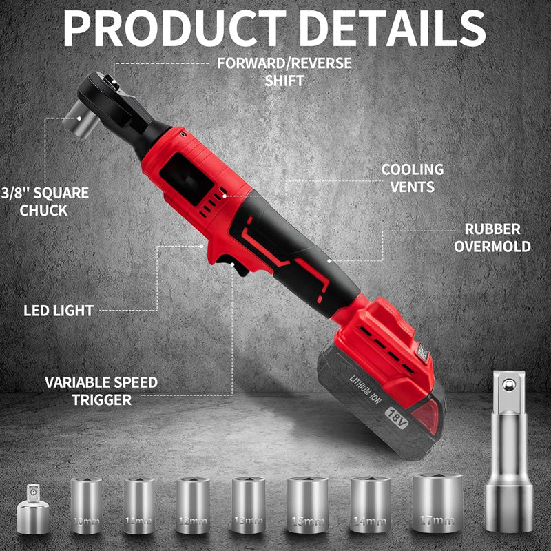 🔥Offerta speciale dell'ultimo giorno - 49% di sconto🔥 3/8" Set di chiavi a cricchetto a batteria senza spazzole🔧Kit a 4 prese, ricaricabile, ad alta coppia