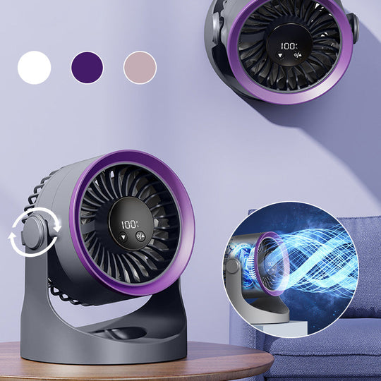 🌞Summer Hot Price Only Today🔥50K+ SOLD!🎁❄️Mini Portable Rechargeable Wall-Mounted Fan with LED Light – 360° Cooling, 100-Speed Control & USB-C Charging