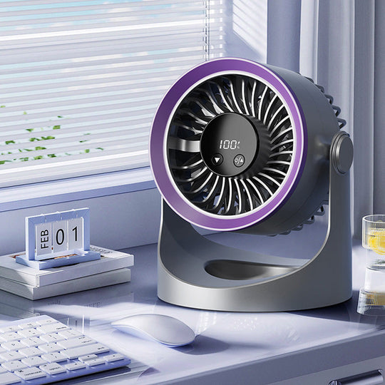 🌞Summer Hot Price Only Today🔥50K+ SOLD!🎁❄️Mini Portable Rechargeable Wall-Mounted Fan with LED Light – 360° Cooling, 100-Speed Control & USB-C Charging