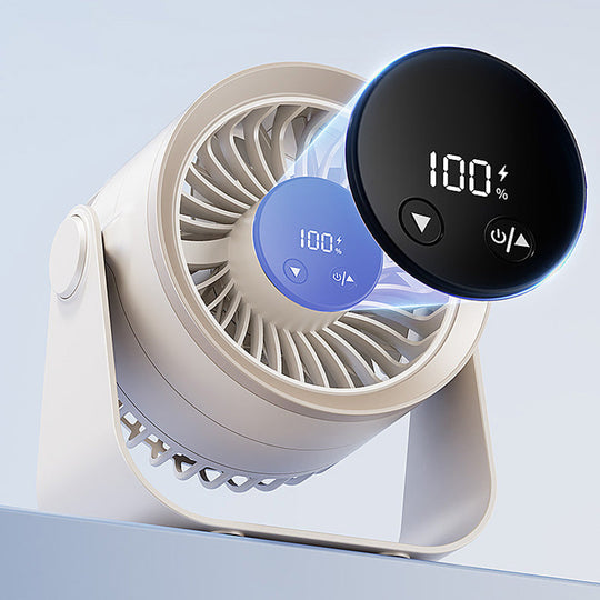 🌞Summer Hot Price Only Today🔥50K+ SOLD!🎁❄️Mini Portable Rechargeable Wall-Mounted Fan with LED Light – 360° Cooling, 100-Speed Control & USB-C Charging