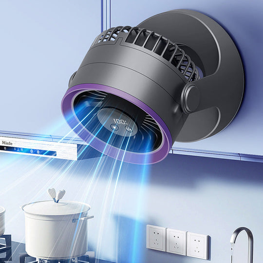 🌞Summer Hot Price Only Today🔥50K+ SOLD!🎁❄️Mini Portable Rechargeable Wall-Mounted Fan with LED Light – 360° Cooling, 100-Speed Control & USB-C Charging