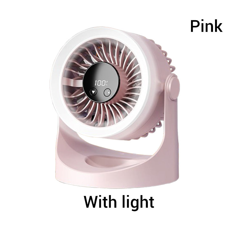 🌞Summer Hot Price Only Today🔥50K+ SOLD!🎁❄️Mini Portable Rechargeable Wall-Mounted Fan with LED Light – 360° Cooling, 100-Speed Control & USB-C Charging