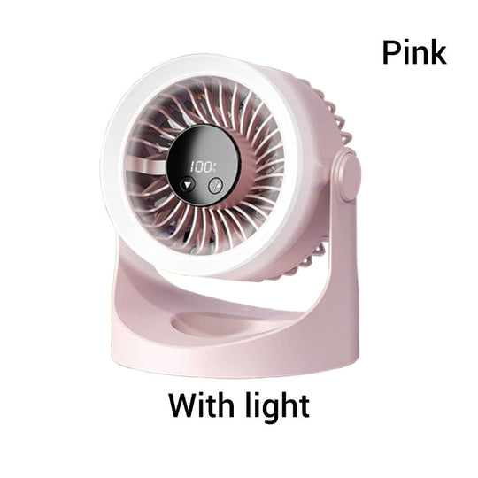 🌞Summer Hot Price Only Today🔥50K+ SOLD!🎁❄️Mini Portable Rechargeable Wall-Mounted Fan with LED Light – 360° Cooling, 100-Speed Control & USB-C Charging