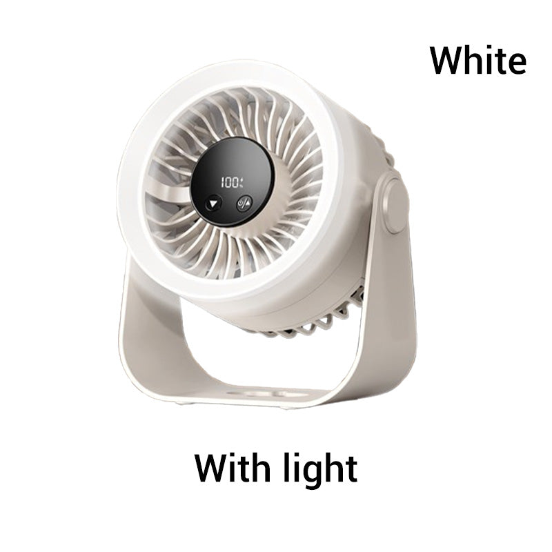 🌞Summer Hot Price Only Today🔥50K+ SOLD!🎁❄️Mini Portable Rechargeable Wall-Mounted Fan with LED Light – 360° Cooling, 100-Speed Control & USB-C Charging