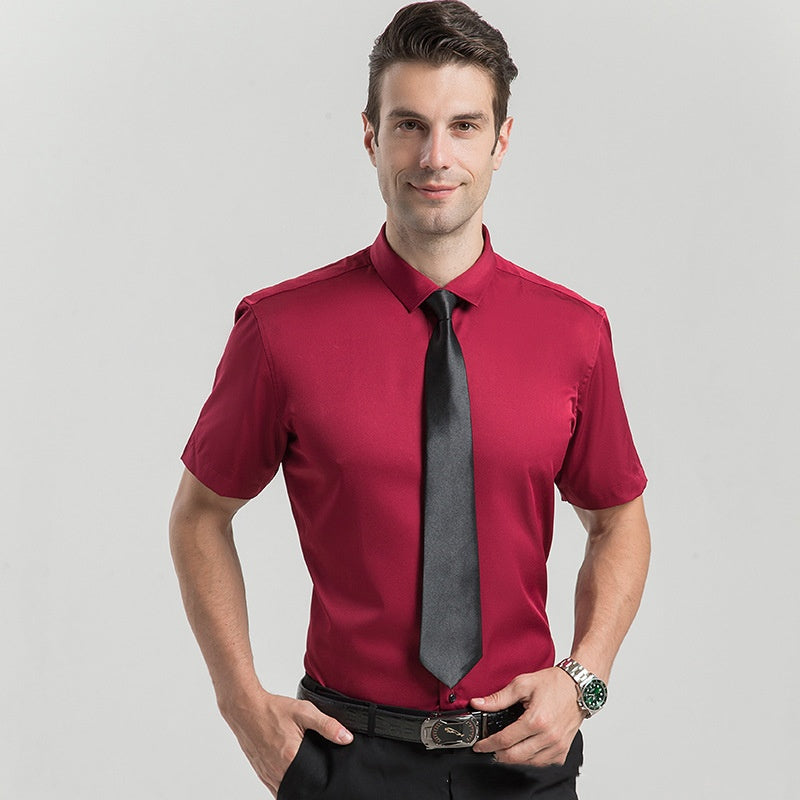 🥳2026 HOT SALE🥳💞50K+ SOLD!👦🕊️ 50% OFF! Men's Short Sleeve Dress Shirt – Dressed up, not stressed. Soft stretch, no iron needed. Looks great with chinos or dress pants. Perfect for birthdays, anniversaries or Sunday best. ✨👔
