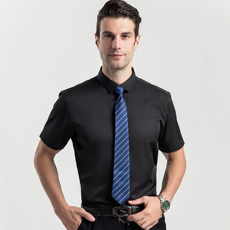 🥳2026 HOT SALE🥳💞50K+ SOLD!👦🕊️ 50% OFF! Men's Short Sleeve Dress Shirt – Dressed up, not stressed. Soft stretch, no iron needed. Looks great with chinos or dress pants. Perfect for birthdays, anniversaries or Sunday best. ✨👔