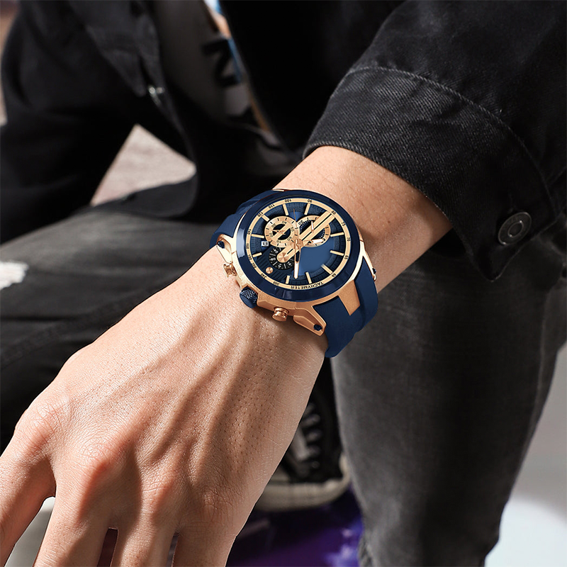 🎉Tidsbegränsad special💎Snygg sportklocka med självlysande display, silikonarmband och vattentät design