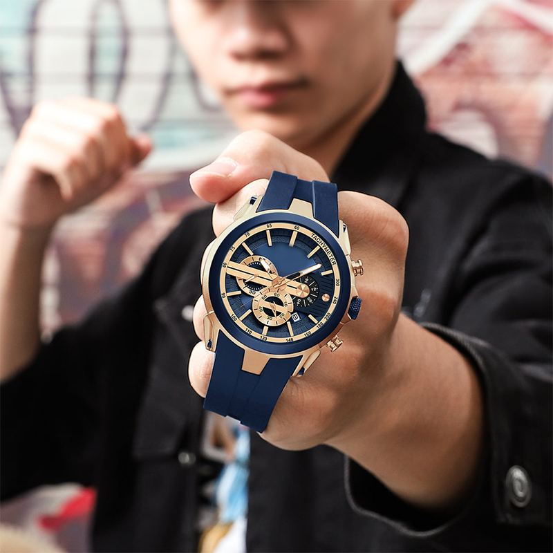 🎉Tidsbegränsad special💎Snygg sportklocka med självlysande display, silikonarmband och vattentät design