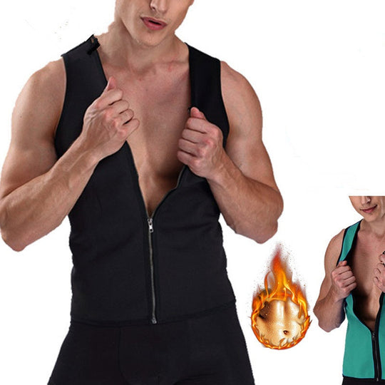 🔥Het rea 50% RABATT💥Herr träningslinne med dragkedja och formande axelband