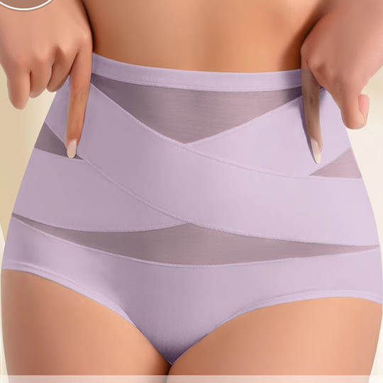 🌸2026 HOT SALE🥳✨Plus-Size High-Waist Cross Tummy Control Panties
