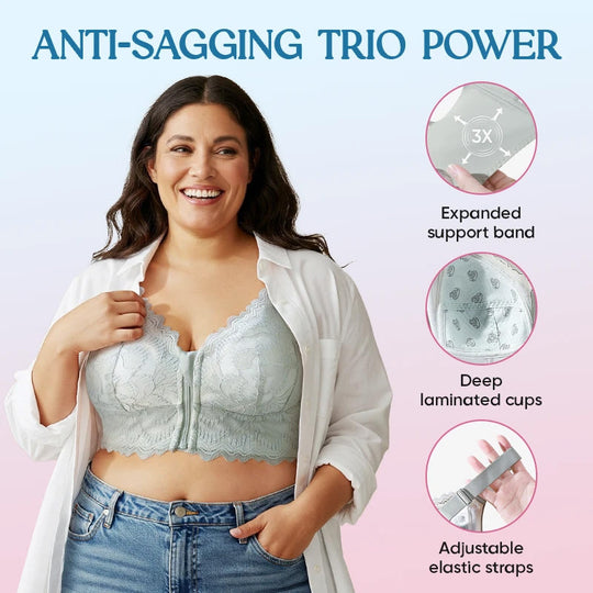 🤩LAST DAY SALE-49% OFF🔥Women's Comfortable Front Closure Lace Posture Support Bra