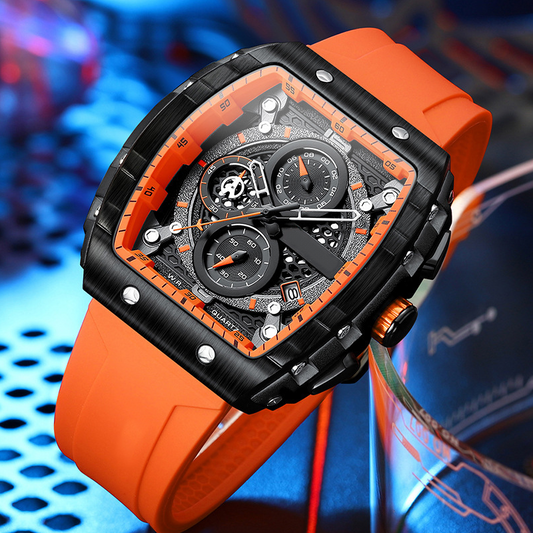 🌈Cyberpunk Futuristisk Stil⌚Herr multifunktionell modekvartsklocka