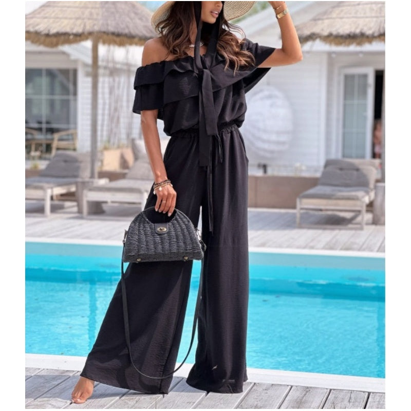 🌺New Arrival🍑Women’s Off Shoulder Ruffle Jumpsuit