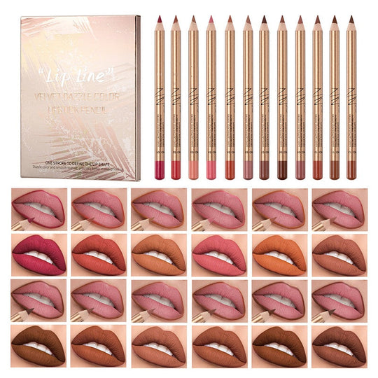 👄12-Color Smudge-Proof Lip Liner Pencil Set
