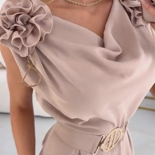 ✨Tuta senza maniche con decorazioni floreali da donna