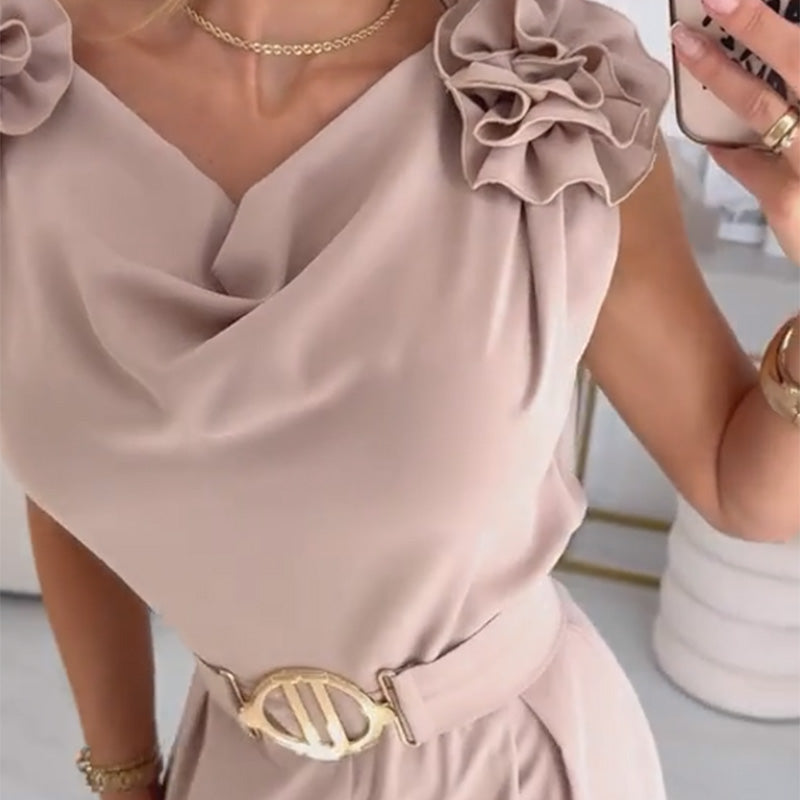 ✨Tuta senza maniche con decorazioni floreali da donna