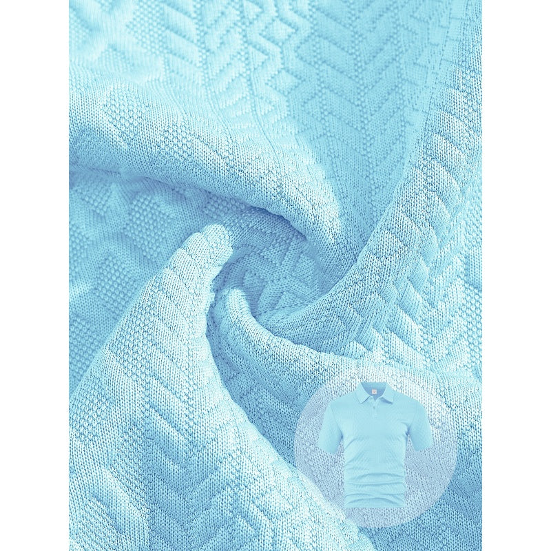 Herr Diamant Mönster Topp med nedfällbar krage och kort ärm & Shorts med dragsko, 2-delat set