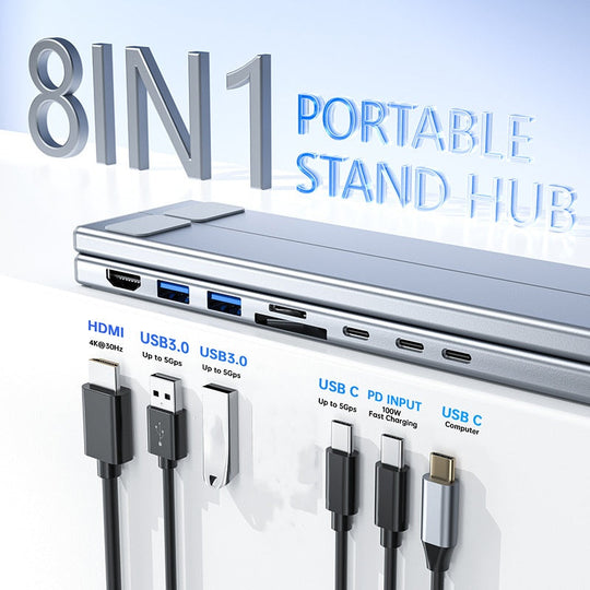 💥HOT SALE💥Limited-time offer-USB-C Docking Station Laptop Stand with 4K HDMI