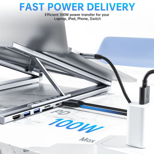 💥HOT SALE💥Limited-time offer-USB-C Docking Station Laptop Stand with 4K HDMI