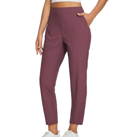 ⏳LIMITED OFFER 50% OFF🌞Women’s Fitted High-Waisted Zip-Pocket Trousers - 👖Lightweight, Breathable, Soft 26"/27" Ankle Pants with Zipper Pockets