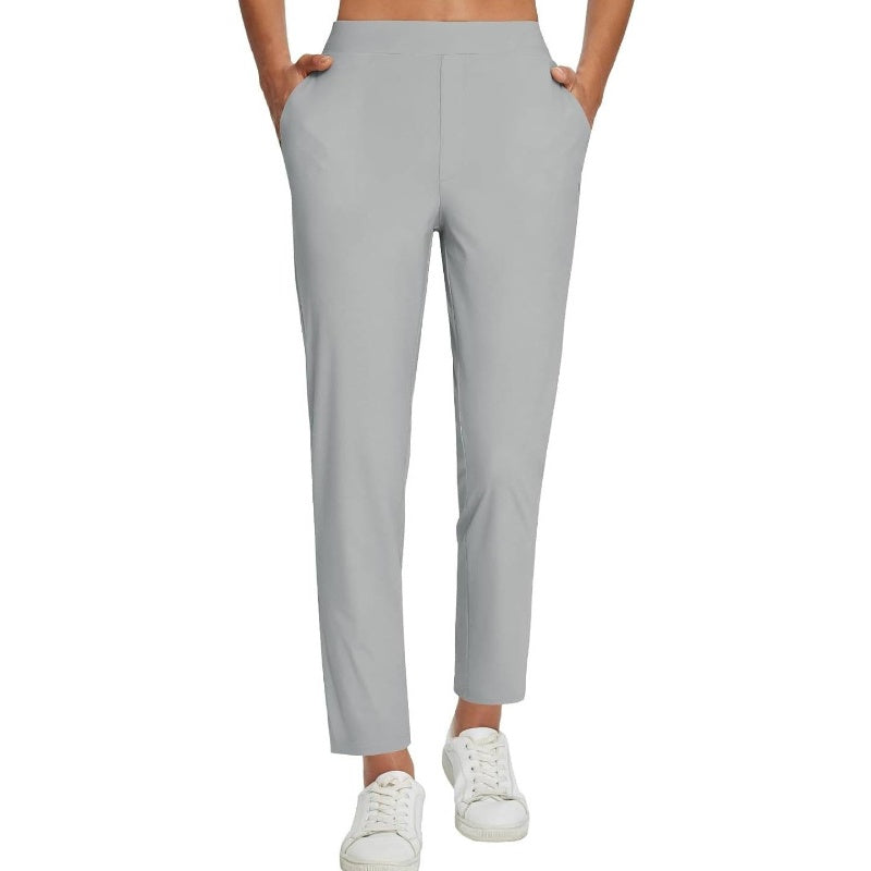 ⏳LIMITED OFFER 50% OFF🌞Women’s Fitted High-Waisted Zip-Pocket Trousers - 👖Lightweight, Breathable, Soft 26"/27" Ankle Pants with Zipper Pockets