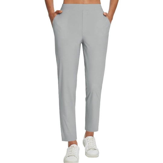 ⏳LIMITED OFFER 50% OFF🌞Women’s Fitted High-Waisted Zip-Pocket Trousers - 👖Lightweight, Breathable, Soft 26"/27" Ankle Pants with Zipper Pockets