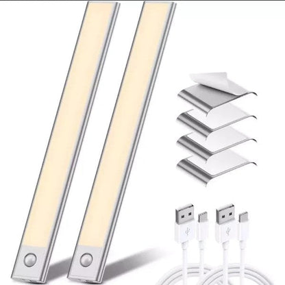 💡LED Cabinet Light with Motion Sensor - Wide-Angle PIR, Long Battery Life, Night Mode Auto-Off | Stick or Magnet Mount