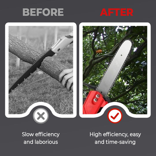 🔥Cordless high-power lithium battery chainsaw - 🎁Limited-time gift tool kit!