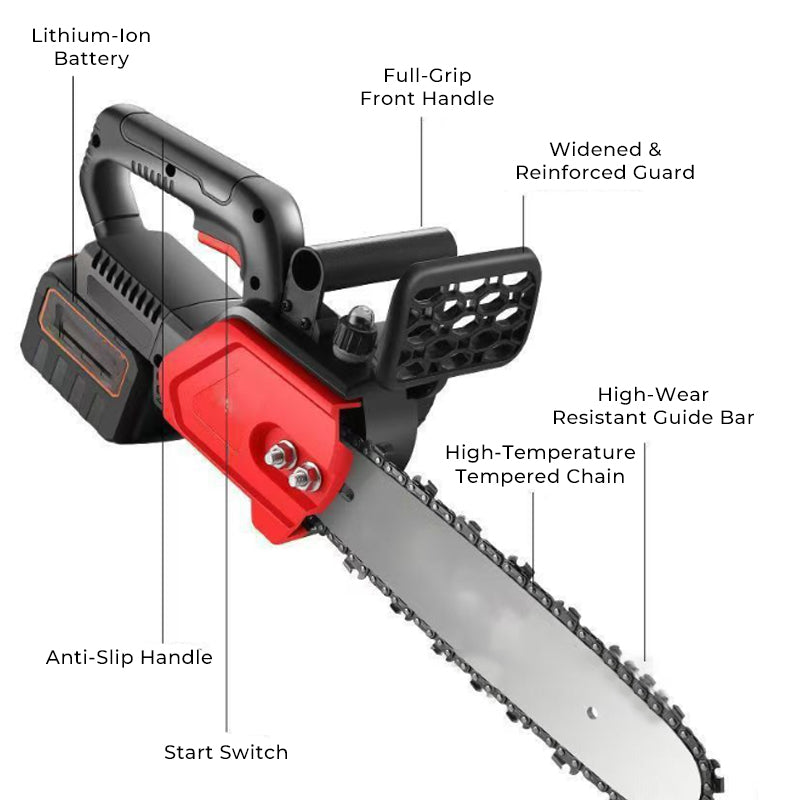 🔥Cordless high-power lithium battery chainsaw - 🎁Limited-time gift tool kit!