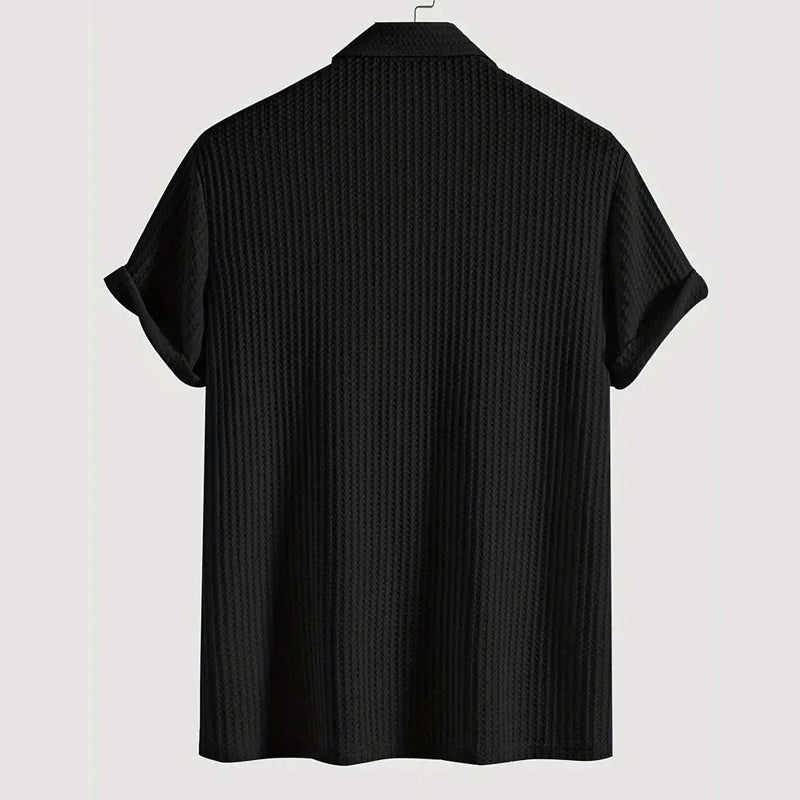 🔥REA🔥Herr stickad kortärmad skjorta (50 % rabatt)