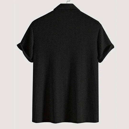 🔥REA🔥Herr stickad kortärmad skjorta (50 % rabatt)