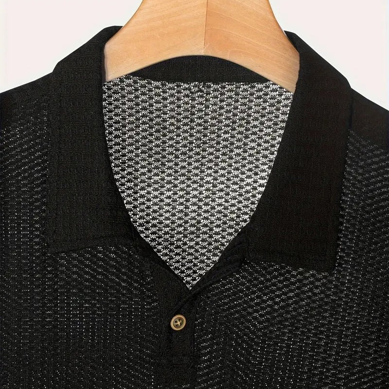 🔥REA🔥Herr stickad kortärmad skjorta (50 % rabatt)