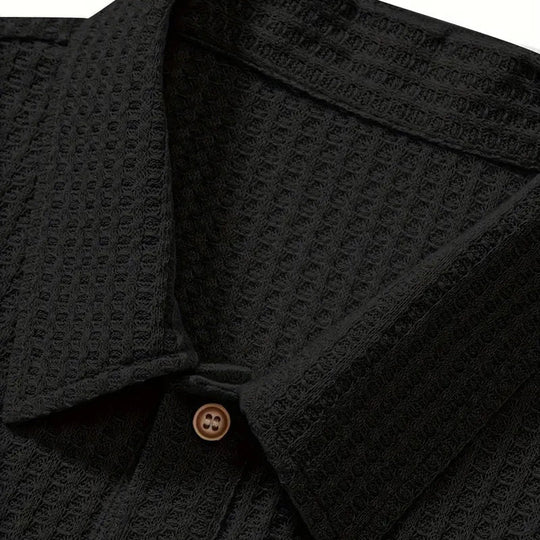 🔥REA🔥Herr stickad kortärmad skjorta (50 % rabatt)