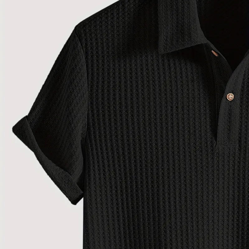 🔥REA🔥Herr stickad kortärmad skjorta (50 % rabatt)