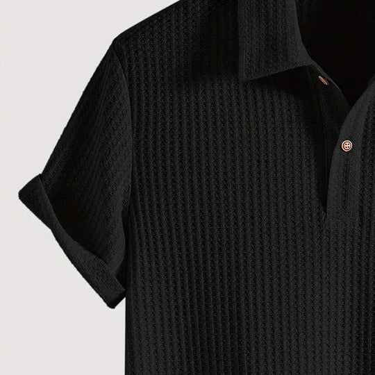 🔥REA🔥Herr stickad kortärmad skjorta (50 % rabatt)