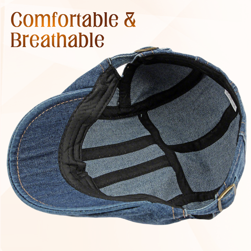 Unisex Denim Newsboy Cap – Vintage Style, Adjustable & Breathable – Perfect for Casual Outfits ✨