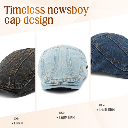 Unisex Denim Newsboy Cap – Vintage Style, Adjustable & Breathable – Perfect for Casual Outfits ✨