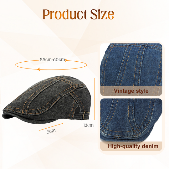 Unisex Denim Newsboy Cap – Vintage Style, Adjustable & Breathable – Perfect for Casual Outfits ✨