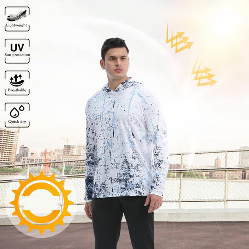 🌞Summer Hot Price Only Today🔥Men's Swim & Outdoor UPF 50+ Sun Shirt ，Lightweight SPF 50 UV Protection Hoodie