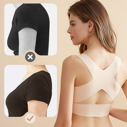 ⏰Front Closure Cross-Back Wireless Posture Bra