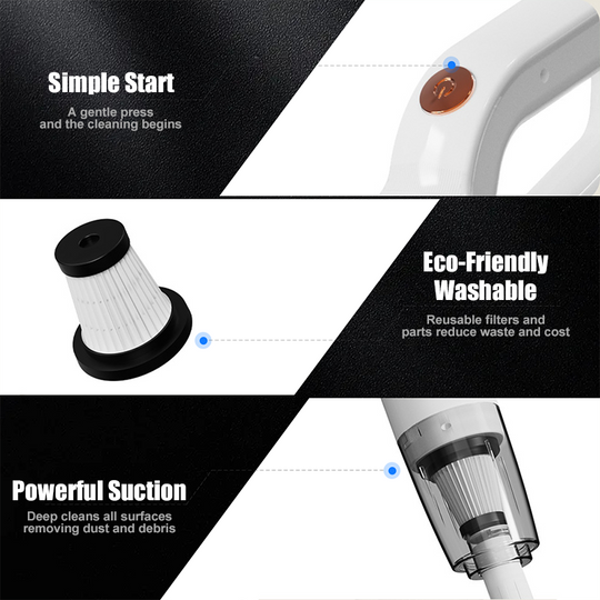 🎁 Paqijkera tozê ya bêkablo ya bihêz 2 di 1 de