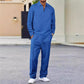 Men’s Waffle Knit Sweatshirt & Straight-Leg Pants Set - Smart Casual Straight Cut, Deep Phone Pockets 🧵