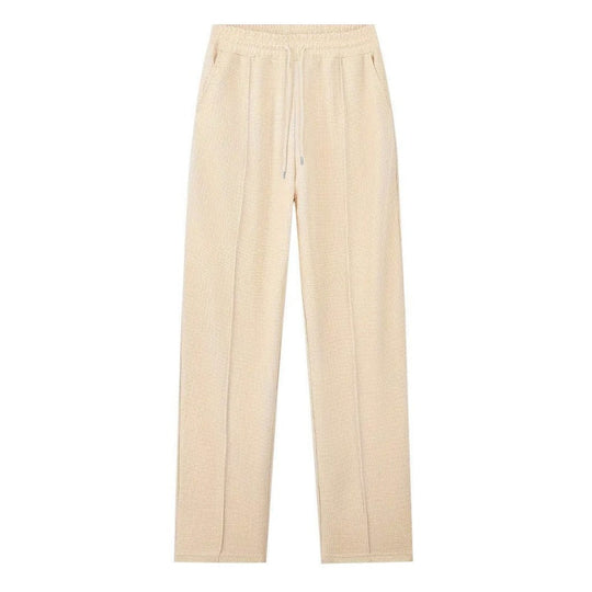 Miesten vohvelineuleinen collegepaita & Suoralahkeiset housut - Siisti rento suora leikkaus, syvät puhelintaskut 🧵