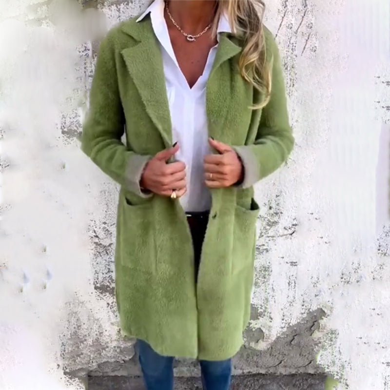 Elegant skräddarsydd kappa med mellanlång passform💖Smickrande silhuett, hög ullhalt, långvarig form