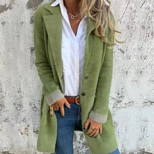 Elegant skräddarsydd kappa med mellanlång passform💖Smickrande silhuett, hög ullhalt, långvarig form