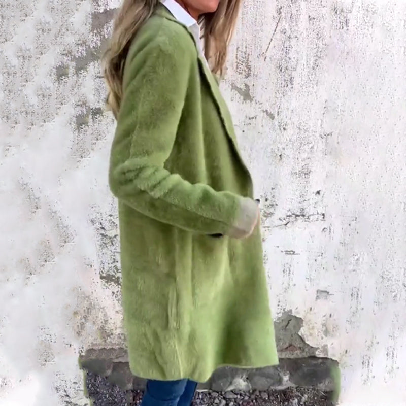 Elegant skräddarsydd kappa med mellanlång passform💖Smickrande silhuett, hög ullhalt, långvarig form