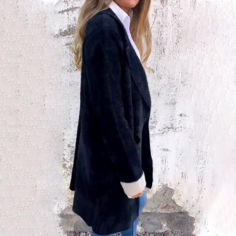 Elegant skräddarsydd kappa med mellanlång passform💖Smickrande silhuett, hög ullhalt, långvarig form