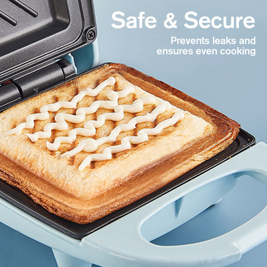 ⚡Kompakt snabbvärmande smörgåsmaskin🥪 - Nonstick-beläggning med avtagbara plattor, manövrering med ett tryck (kompakt bänkskiva)