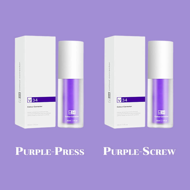 Réiteach bunúsach Ceartúcháin V34 Fiacla, Buí Spriocdhírithe Teicneolaíocht Ceartúcháin 7 Lá Whitening Taos fiacla Corcra Béil